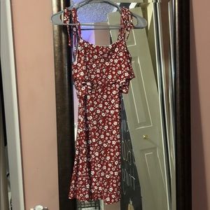 red floral dress F21